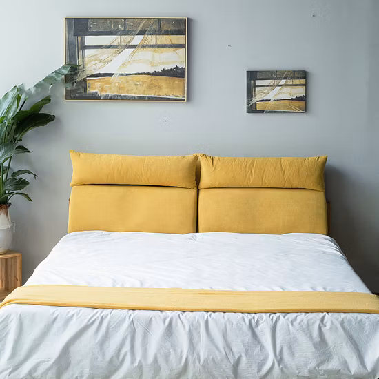 Cama de casal com almofada macia nórdica moderna adulta 1,5 m 1,8 m 0282